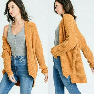 NWT Mustard yellow chenille sweater